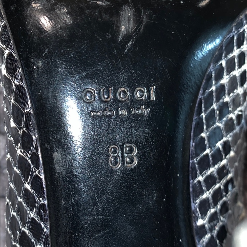 Gucci Python Open Toe Pumps - image 6